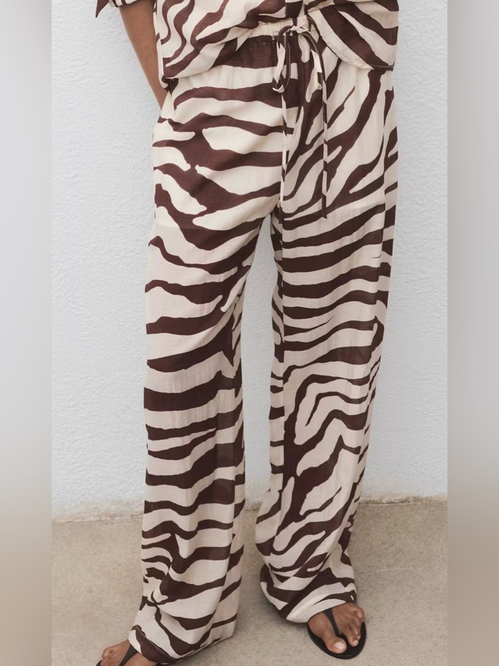 Mango Zebra-Print Wide Leg Pants